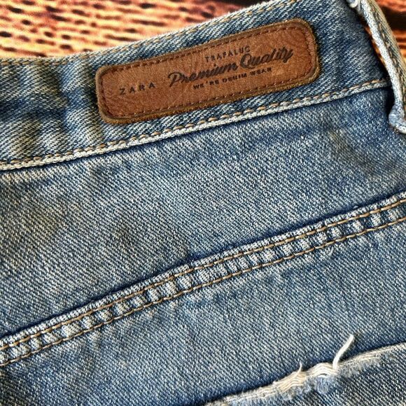 Zara Premium Trafaluc‎ Denim Jeans Shorts Womens Size 4 Blue - Picture 5 of 9